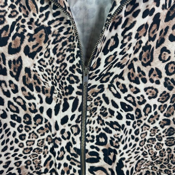 Elliott Lauren Leopard Print zip up Jacket Size 12 - Picture 3 of 8